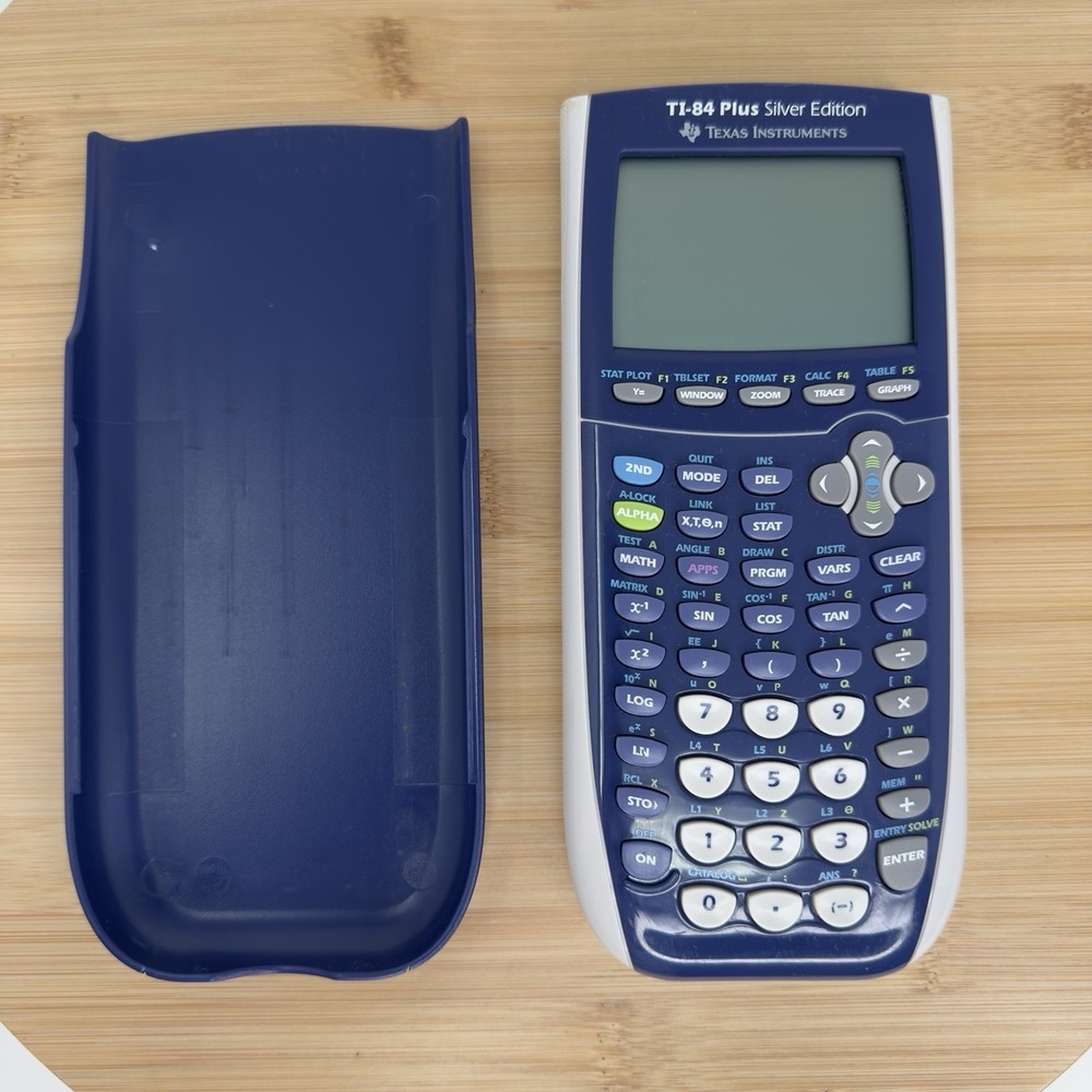 Texas Instruments TI-84 Plus Silver Edition Graphing Calculator Tested w/ Cover